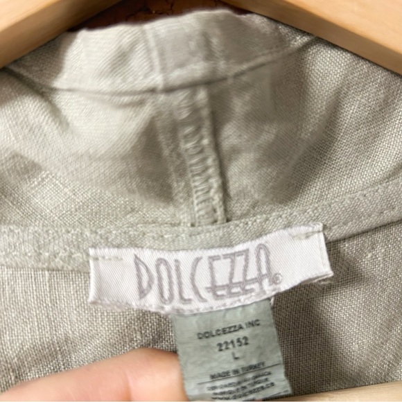 Dolcezza Linen Open Front Crop Cardigan Jacket - Picture 6 of 8